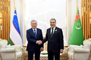 Мирзиёев Туркманбоши шаҳрида, Бердимуҳамедов билан учрашув ўтказди