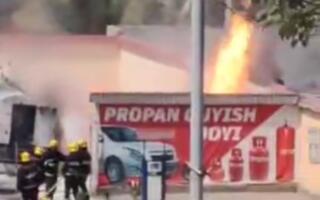 Андижонда газ қуйиш шохобчасида ёнғин чиқди