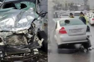 Тошкентда 4 та автомобил ўзаро тўқнашди: жабрланганлар бор