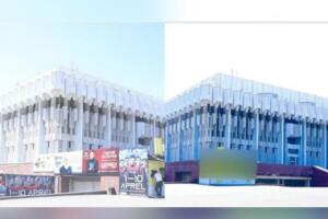 Тошкентдаги Халқлар дўстлиги саройи олдига ўрнатилган реклама баннерлари олиб ташланди