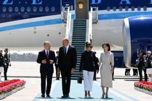 Озарбайжон президенти давлат ташрифи билан Ўзбекистонга келди