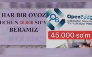 Ўзбекистон фуқаролари Open Budget лойиҳасидаги овозлар учун мукофот ваъда қилаётган фирибгарлардан огоҳлантирилди